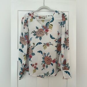 LOFT floral blouse shirt work top dress top dressy top